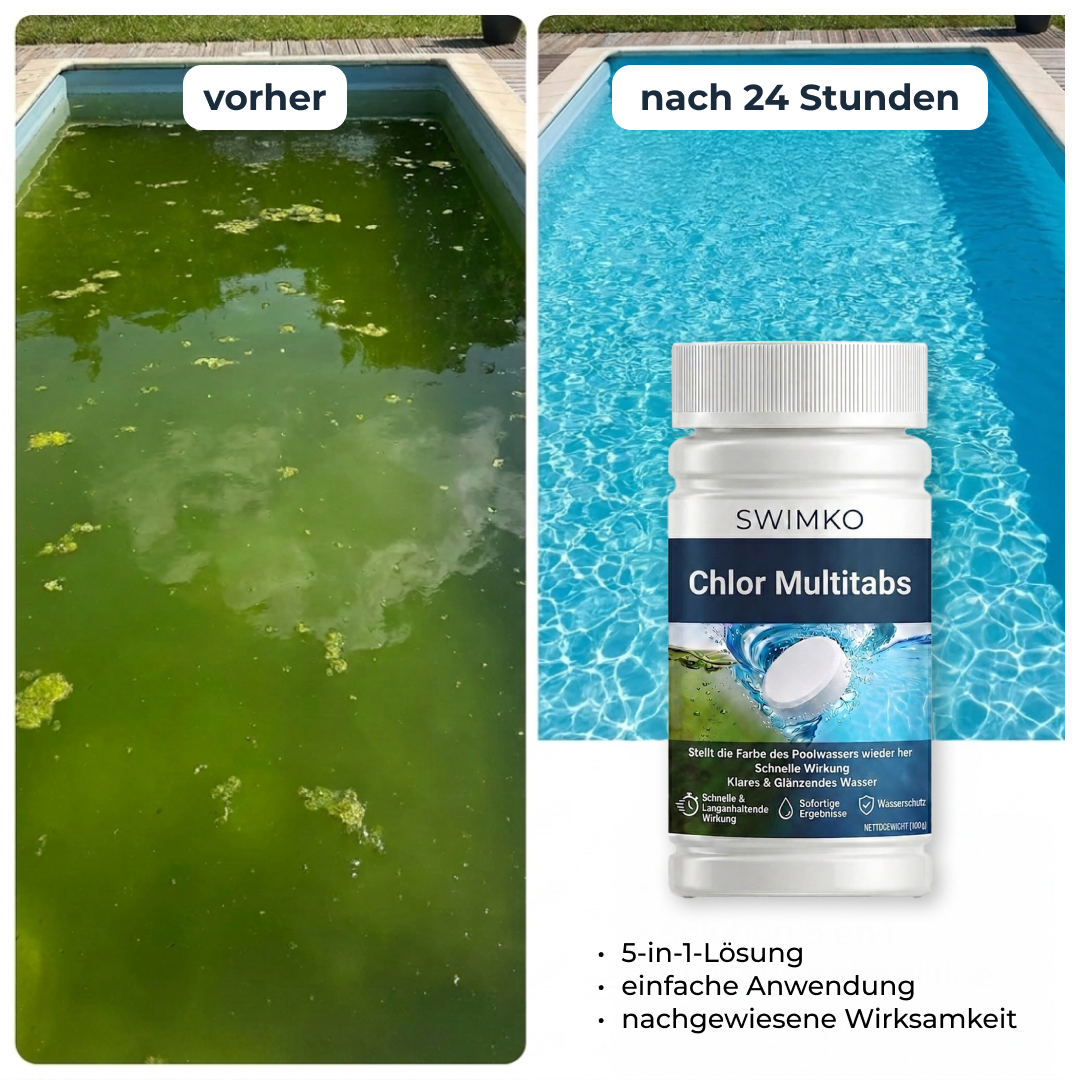 5-in-1-Brausetabletten | Garantiert klares Wasser innerhalb von 24 Stunden