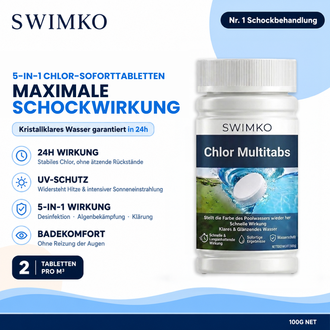5-in-1-Brausetabletten | Garantiert klares Wasser innerhalb von 24 Stunden