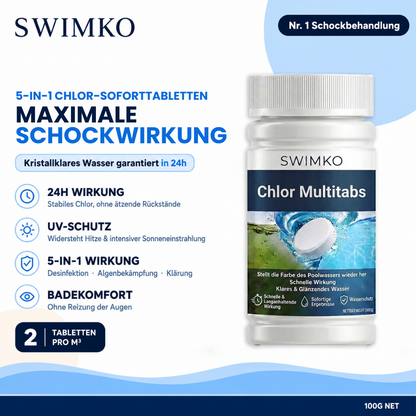 5-in-1-Brausetabletten | Garantiert klares Wasser innerhalb von 24 Stunden